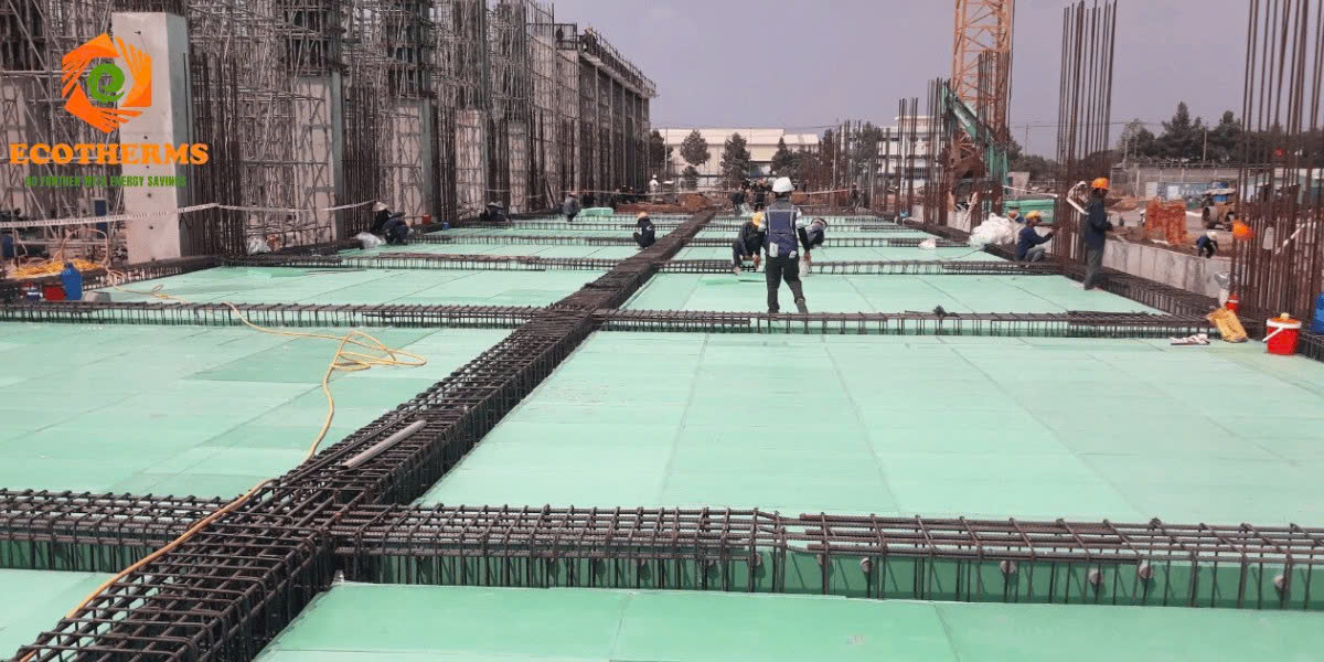 tấm xps lót sàn đổ bê tông, chống nóng sân thượng