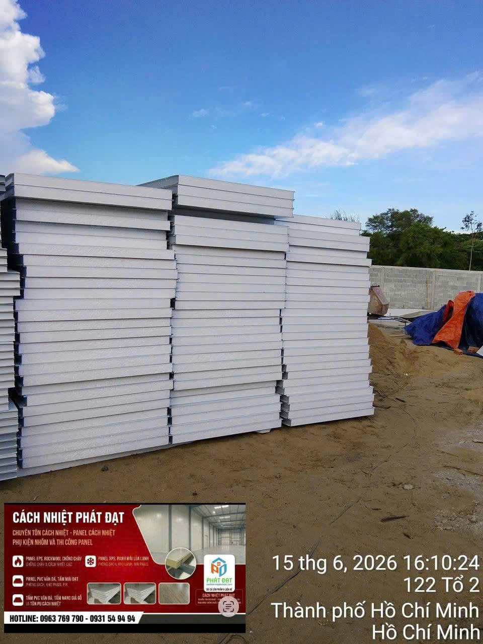 Cách Nhiệt Phát Đạt giao hàng panel eps tại DỰ Án Cần giờ